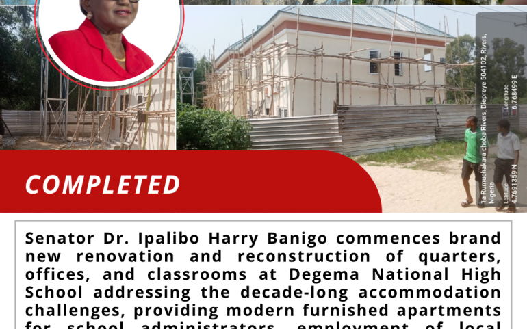 Senator Banigo Commissions Principal’s Quarters at Degema National High School.