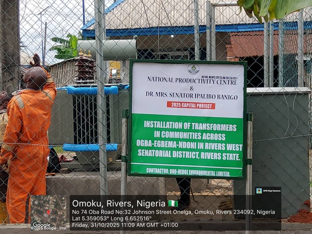 Installation of 500KVA Transformers to Ogba/Egbema/Ndoni LGA.