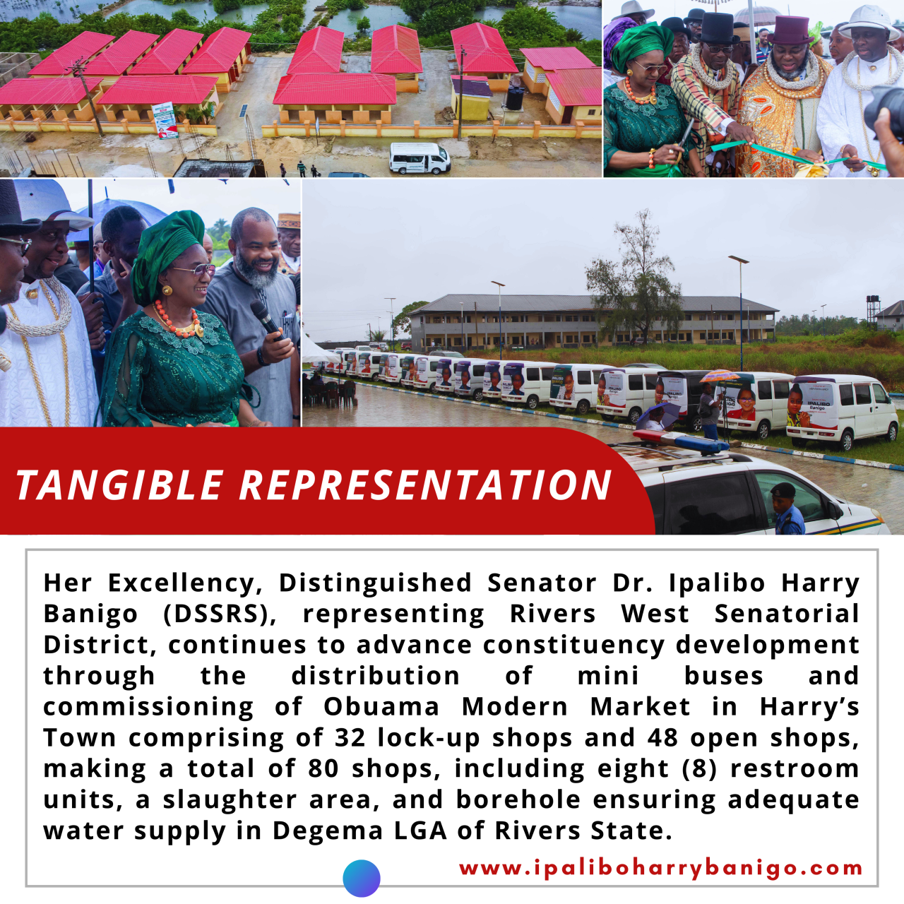 BANIGO ADVANCES CONSTITUENCY DEVELOPMENT WITH DISTRIBUTION OF KEKE MINI BUSES, MARKET COMMISSIONING IN DEGEMA