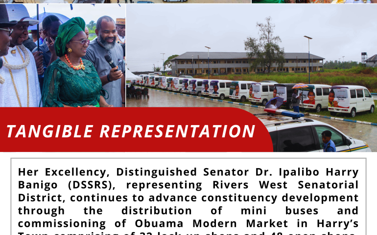 BANIGO ADVANCES CONSTITUENCY DEVELOPMENT WITH DISTRIBUTION OF KEKE MINI BUSES, MARKET COMMISSIONING IN DEGEMA